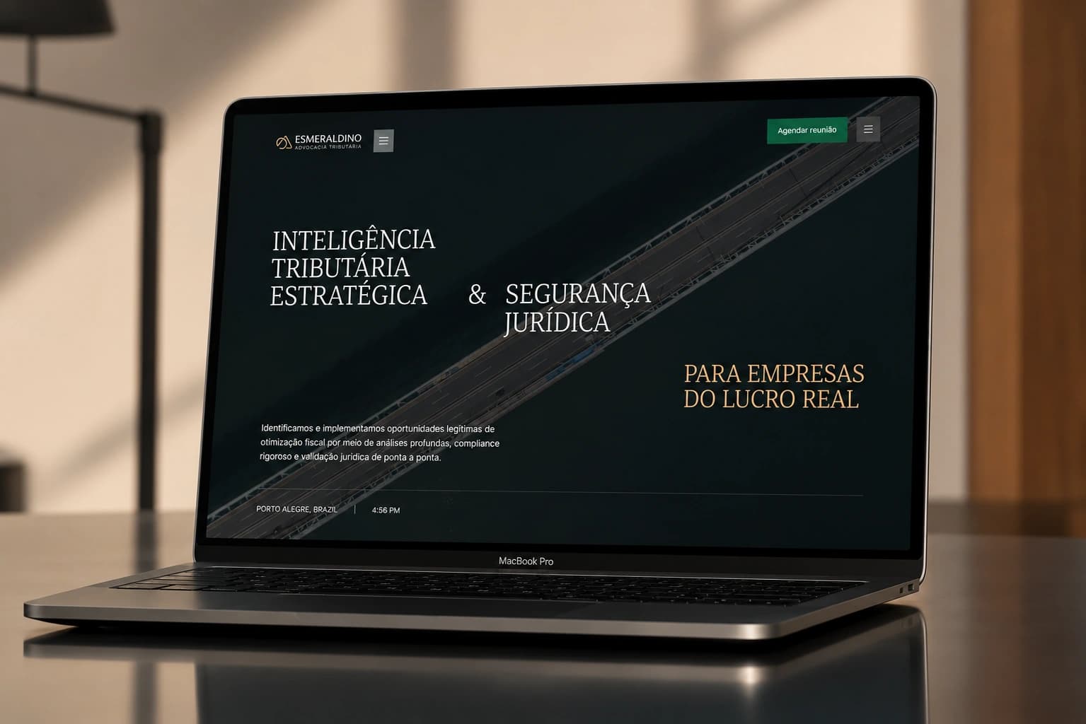 Webflow site open on a laptop